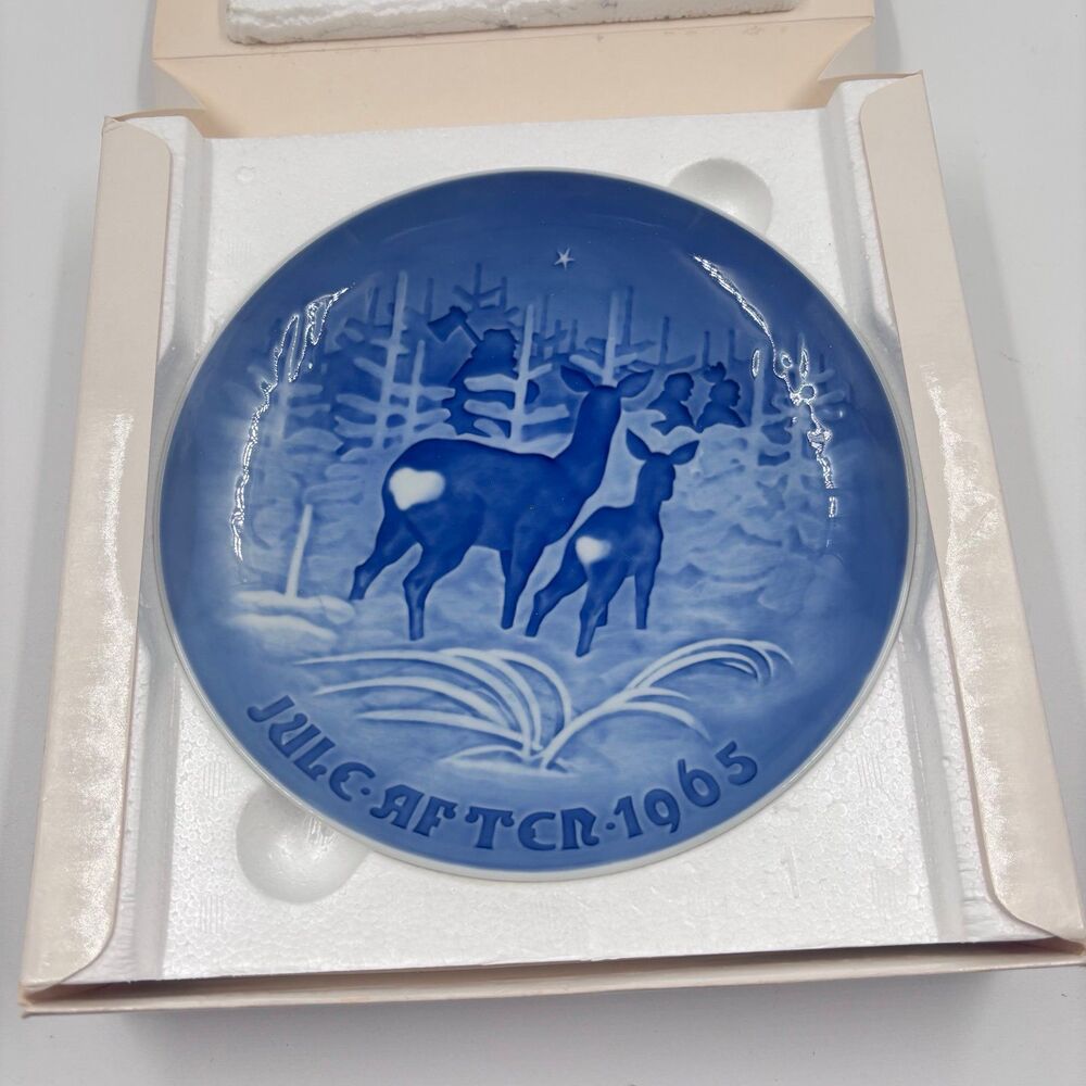 1965 Bing & Grondahl Christmas Plate In the Woods Deer Forest